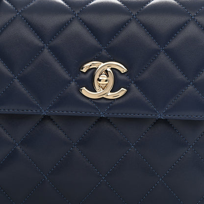 Chanel Lambskin Quilted Small Trendy CC Flap Dual Handle Bag Navy 8 of 9