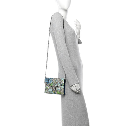 Gucci GG Supreme Monogram Blooms Mini Dionysus Chain Wallet Beige Blue Navy Vintage Blue 2 of 10