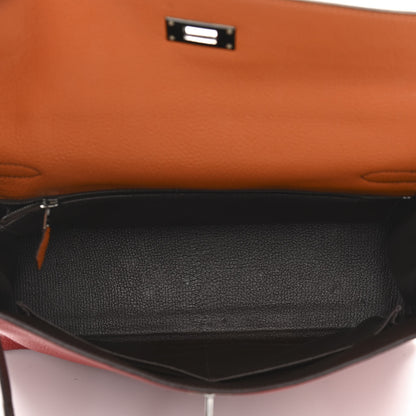 Hermes Togo Tri-Color Kelly Retourne 32 Vermillion Orange Ebene 5 of 16