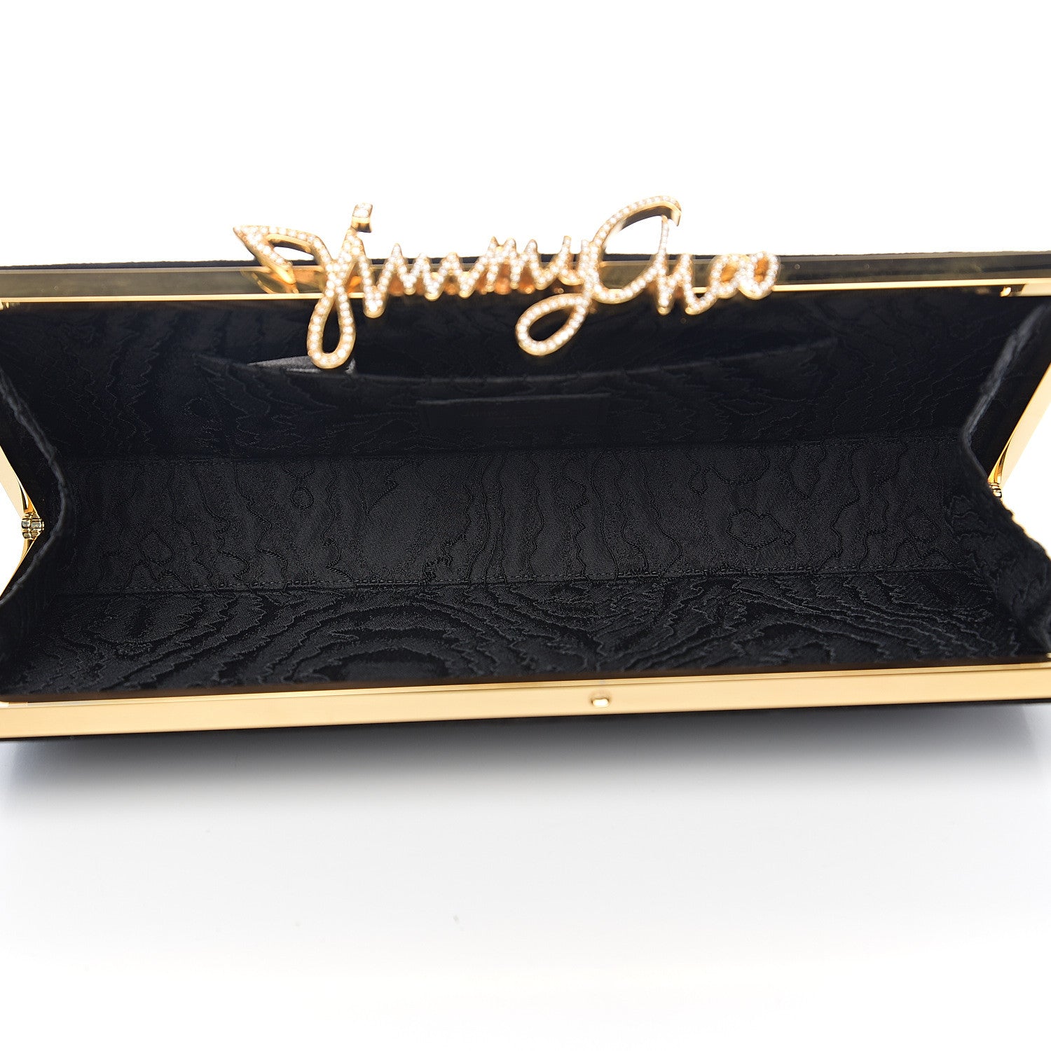 Jimmy Choo Suede Celeste Logo Clutch Black 4 of 6
