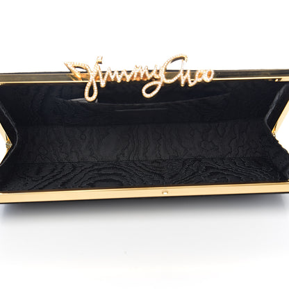 Jimmy Choo Suede Celeste Logo Clutch Black 4 of 6