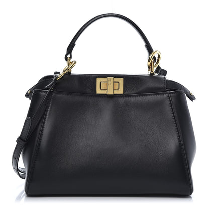 Fendi Nappa Mini Peekaboo Iconic Satchel Black 1 of 12