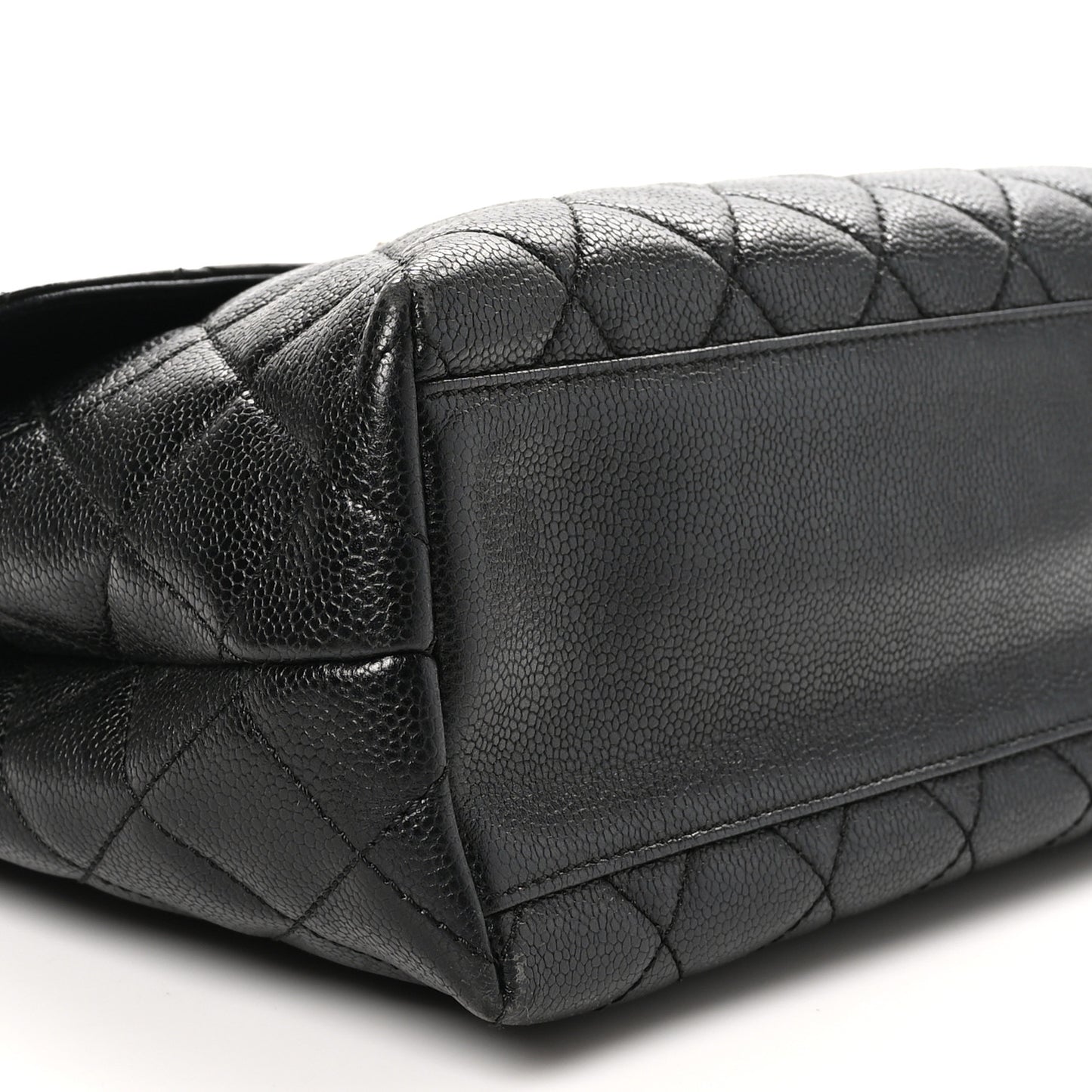 Caviar Quilted Jumbo Kelly Flap Black