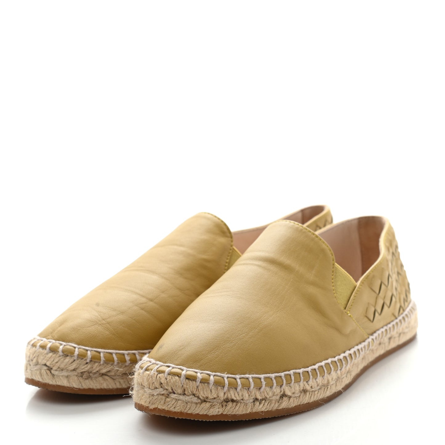 Nappa Intrecciato Slip On Espadrille 37 Yellow