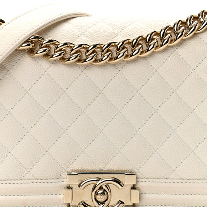 Chanel Caviar Quilted Medium Boy Flap White 8 of 12