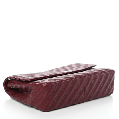 Balenciaga Calfskin Logo Matelasse Large BB Flap Chain Shoulder Bag Burgundy 4 of 9