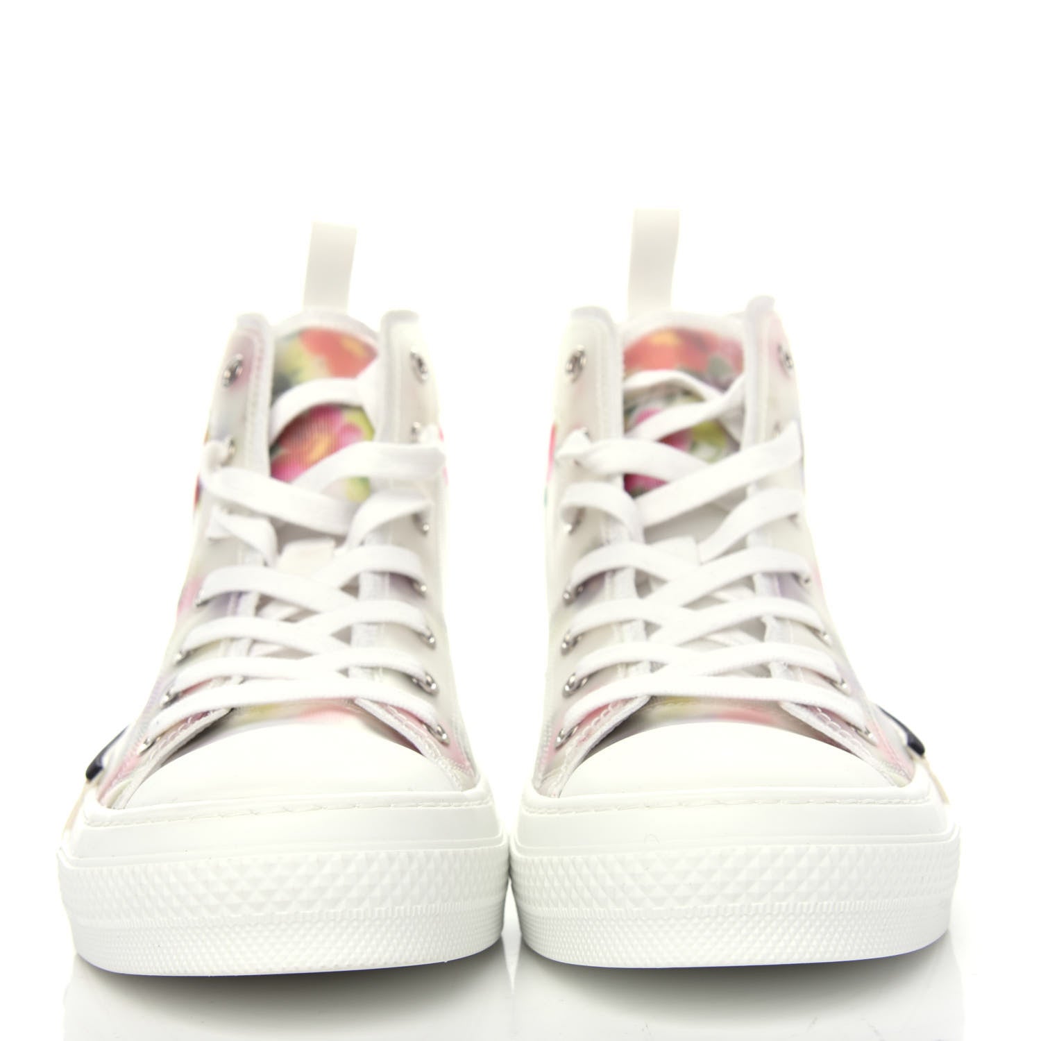 Christian Dior Technical Canvas Flowers Mens B23 High Top Sneakers 38 White 2 of 11