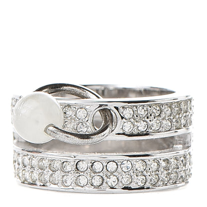 Christian Dior Crystal Ring 6.5 Silver 1 of 6