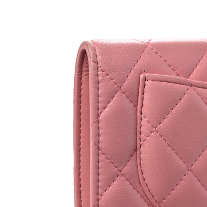 Chanel Lambskin Quilted Yen Wallet Pink 11 of 15