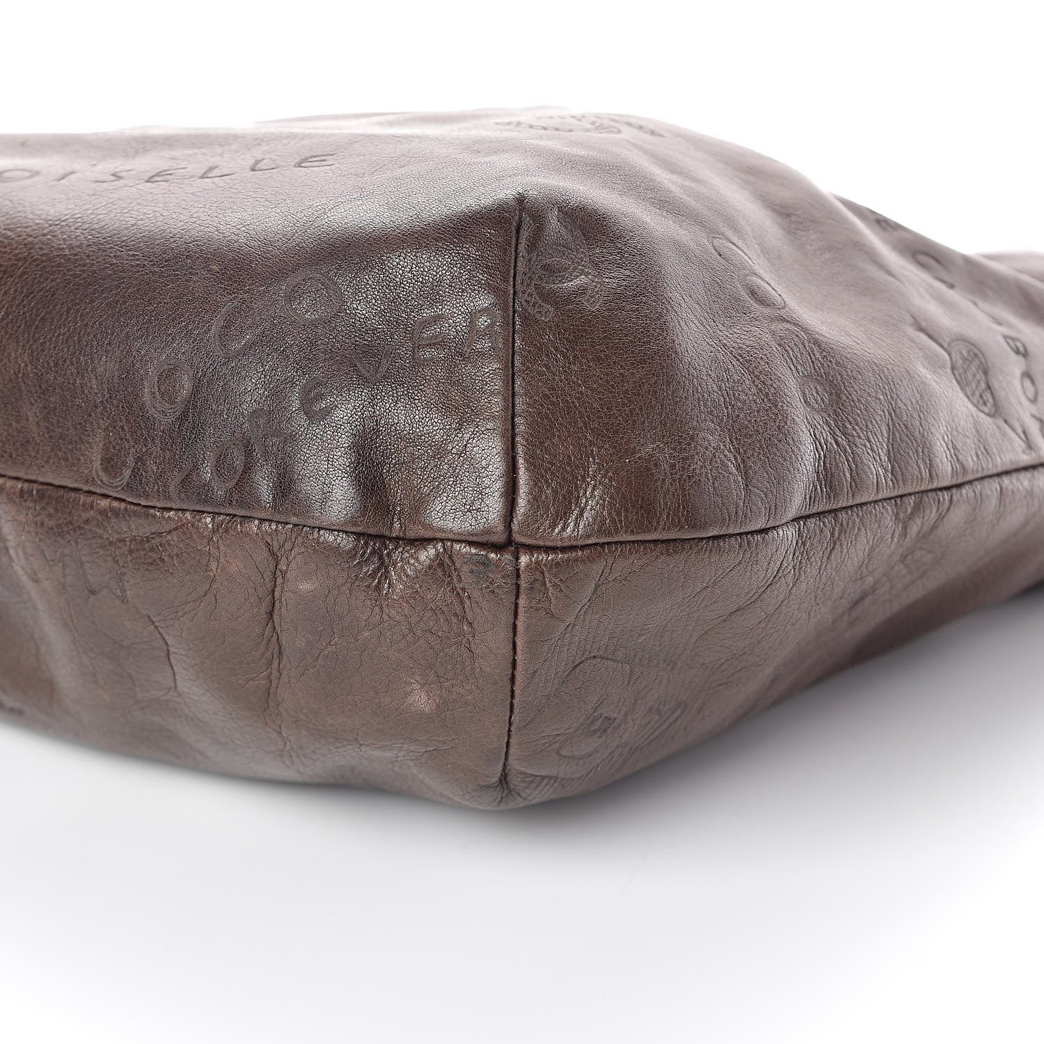 Chanel Calfskin Graffiti Mademoiselle Hobo Brown 10 of 12