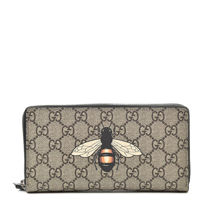 Gucci GG Supreme Monogram Bee Zip Around Wallet 1 of 8