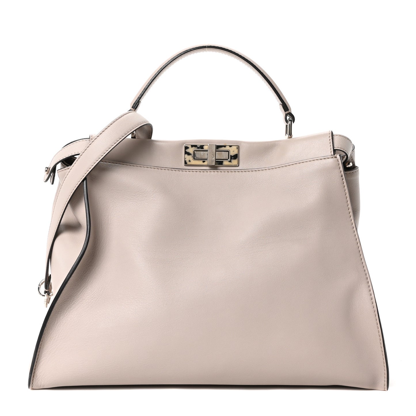 Vitello Seta Plexiglass Granite Large Peekaboo Iconic Satchel Polvere
