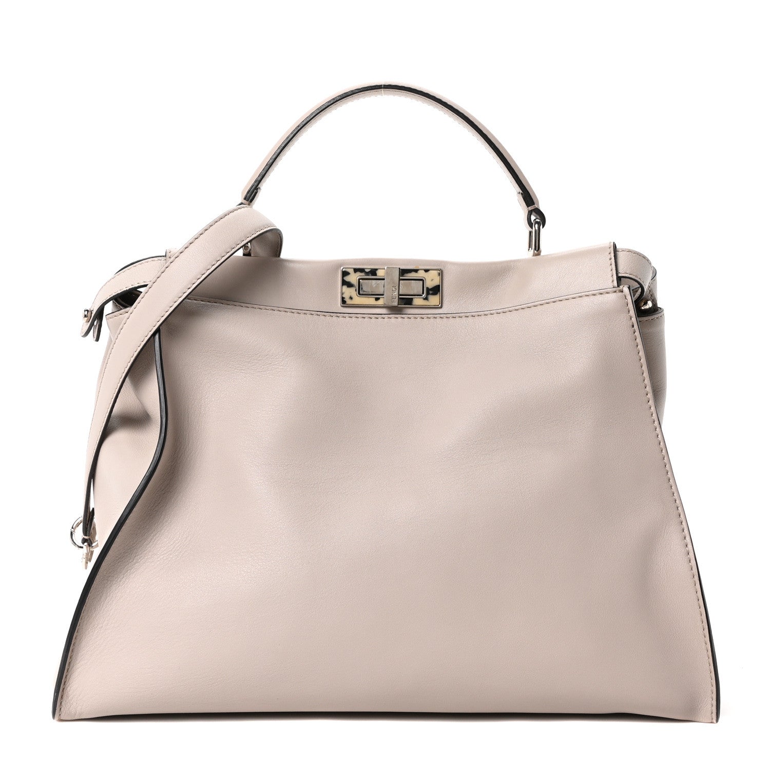 Fendi Vitello Seta Plexiglass Granite Large Peekaboo Iconic Satchel Polvere 1 of 9