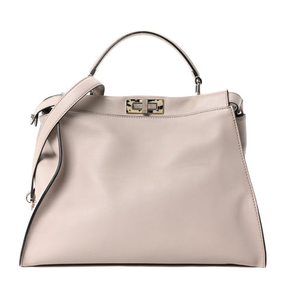 Fendi Vitello Seta Plexiglass Granite Large Peekaboo Iconic Satchel Polvere 1 of 9