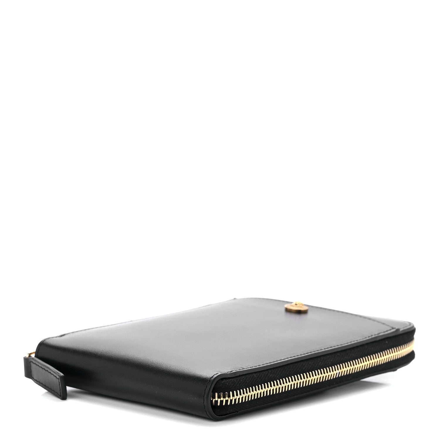 Versace Calfskin La Medusa Zip Around Lanyard Pouch Black 8 of 10