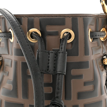 Fendi Vitello Liberty F is Fendi Bi-Color FF 1974 Embossed Mini Mon Tresor Bucket Bag Maya Black 8 of 10