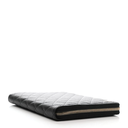 Chanel Caviar Quilted Zip Around Notebook Agenda Cover Black 4 of 9
