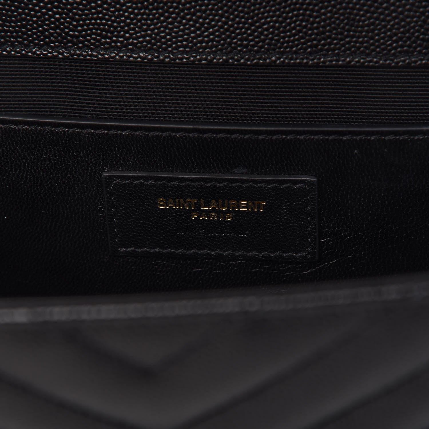 Saint Laurent Grain De Poudre Matelasse Chevron Medium Monogram Satchel Black 8 of 9