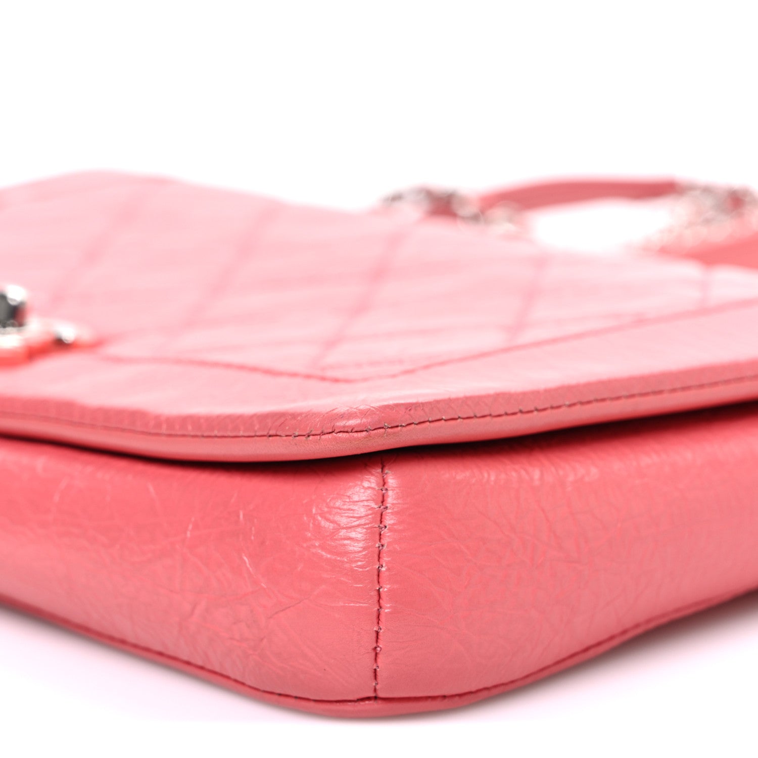 Chanel Crumpled Calfskin Quilted Bi Vintage Small Single Flap Pink 10 of 10