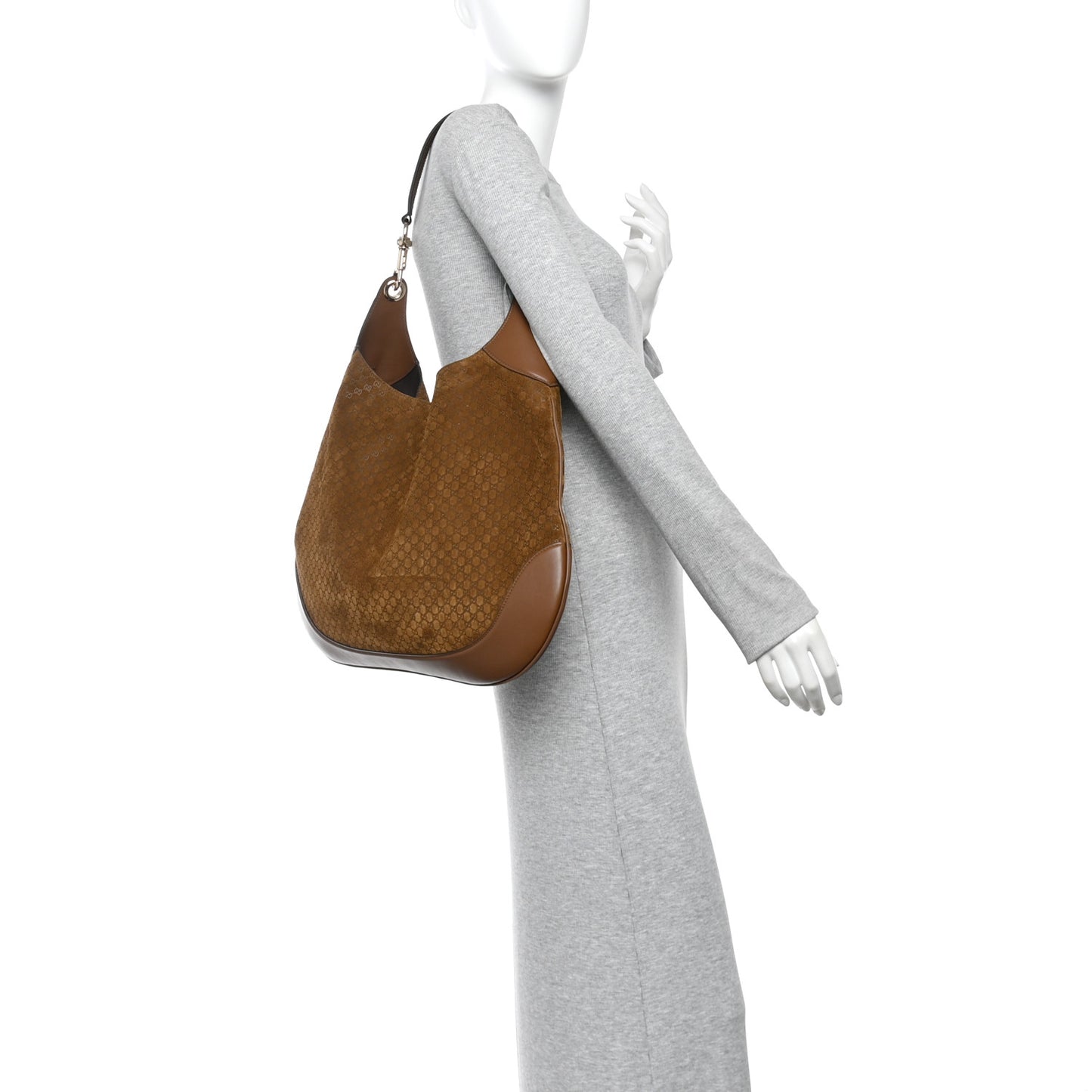 GG Suede B Large Shoulder Bag Brown