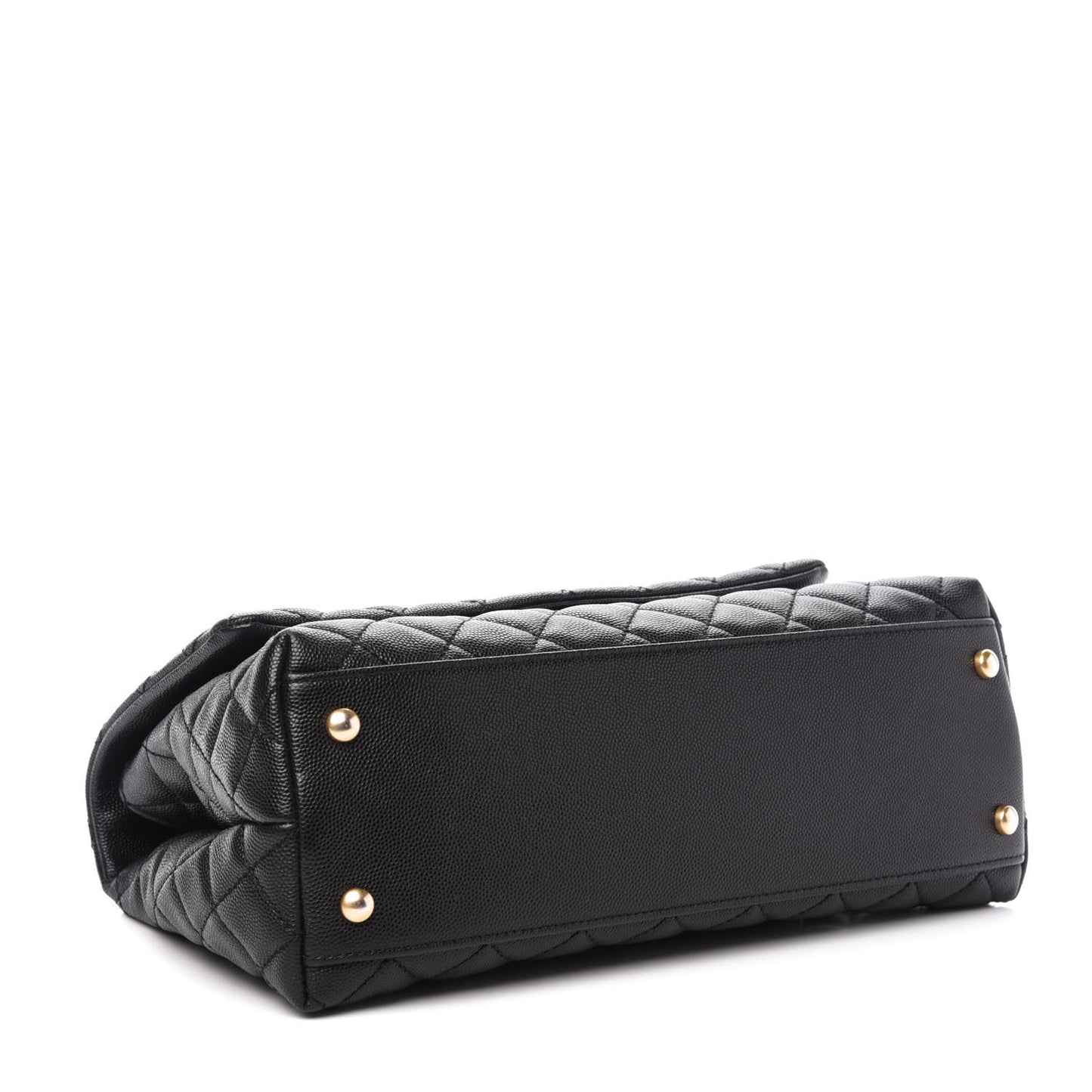 Caviar Quilted Small Coco Handle Flap Black