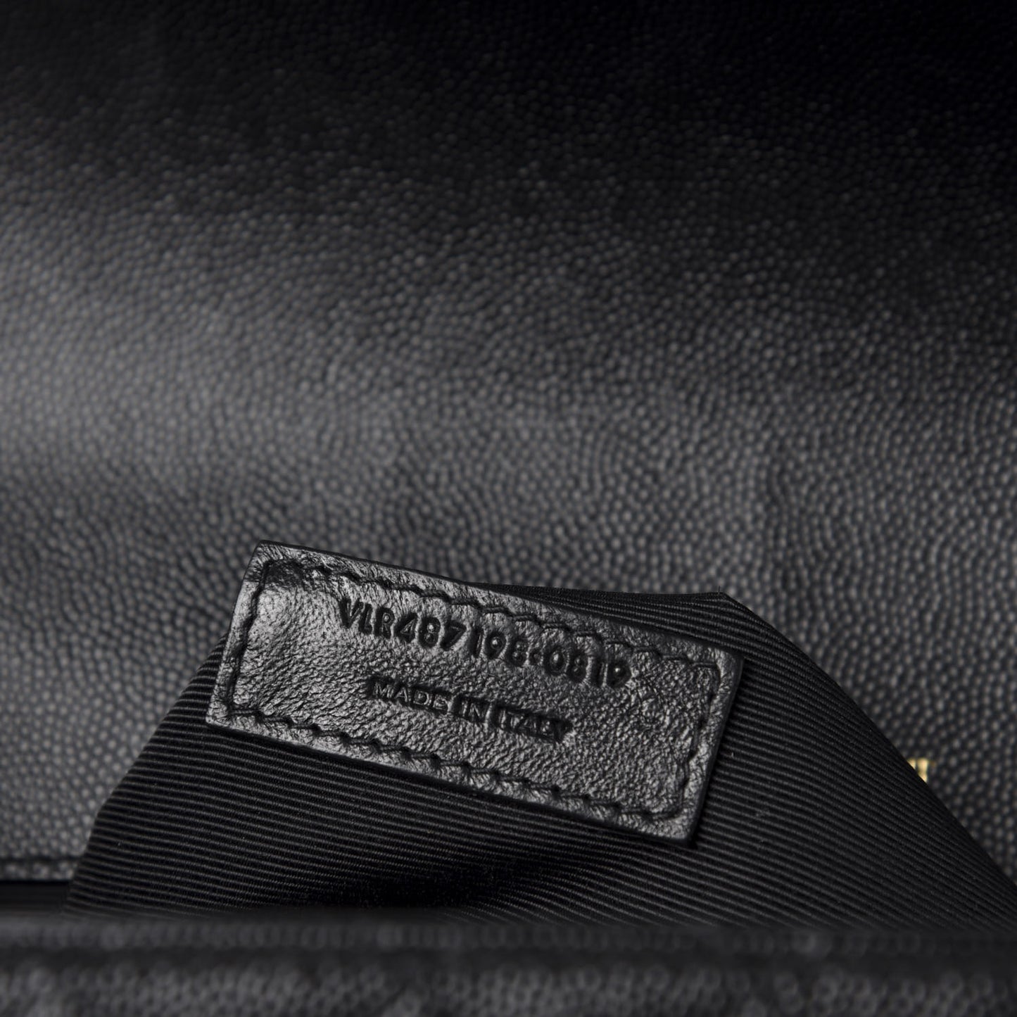 Grain De Poudre Textured Mixed Matelasse Large Triquilt Monogram Satchel Black