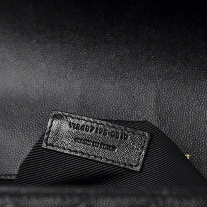 Saint Laurent Grain De Poudre Textured Mixed Matelasse Large Triquilt Monogram Satchel Black 10 of 12