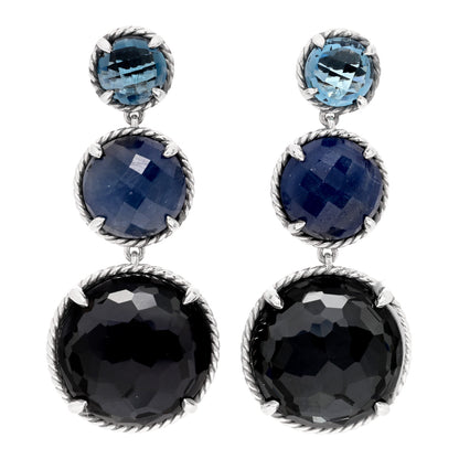 David Yurman Sterling Silver Multi Gemstone Chatelaine Drop Earrings 1 of 4
