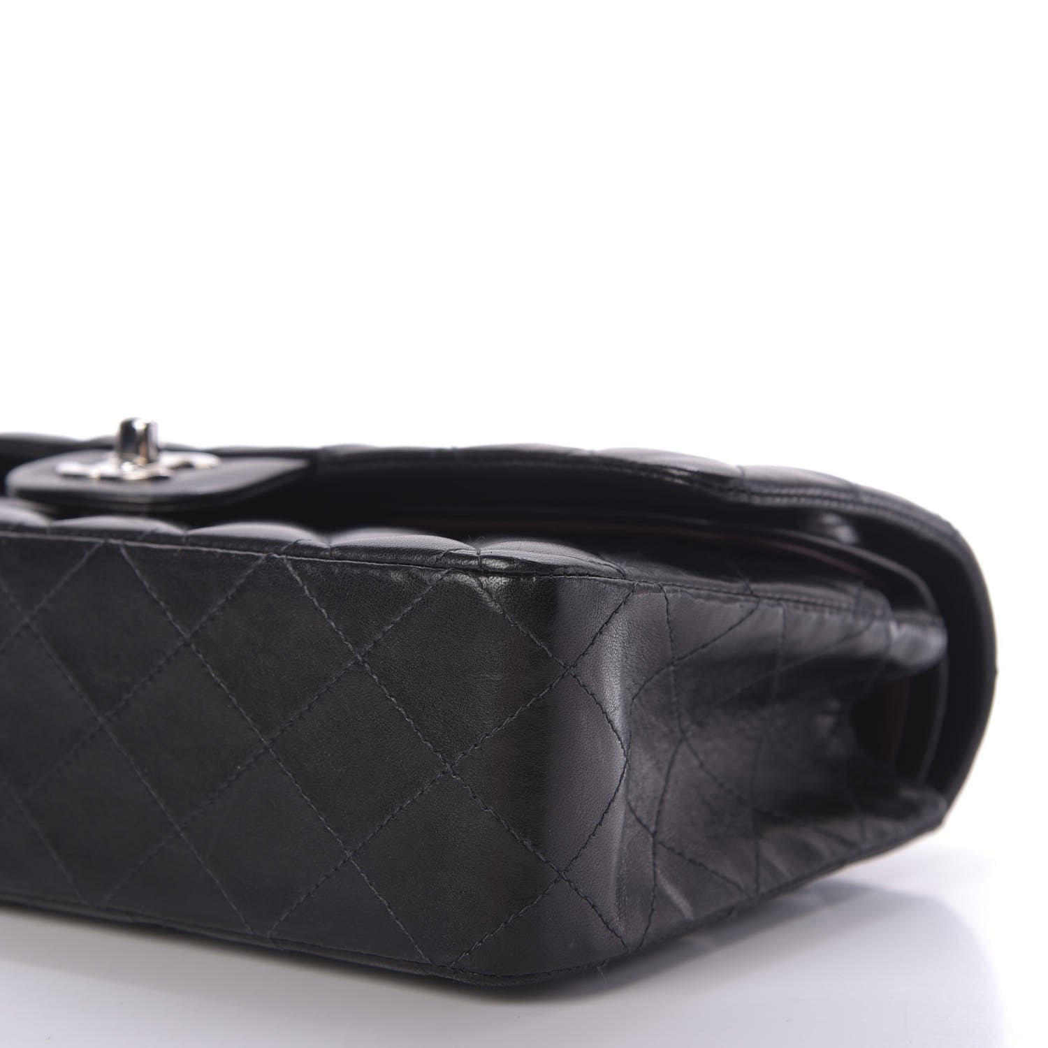 Chanel Lambskin Quilted Medium Double Flap Black 7 of 9