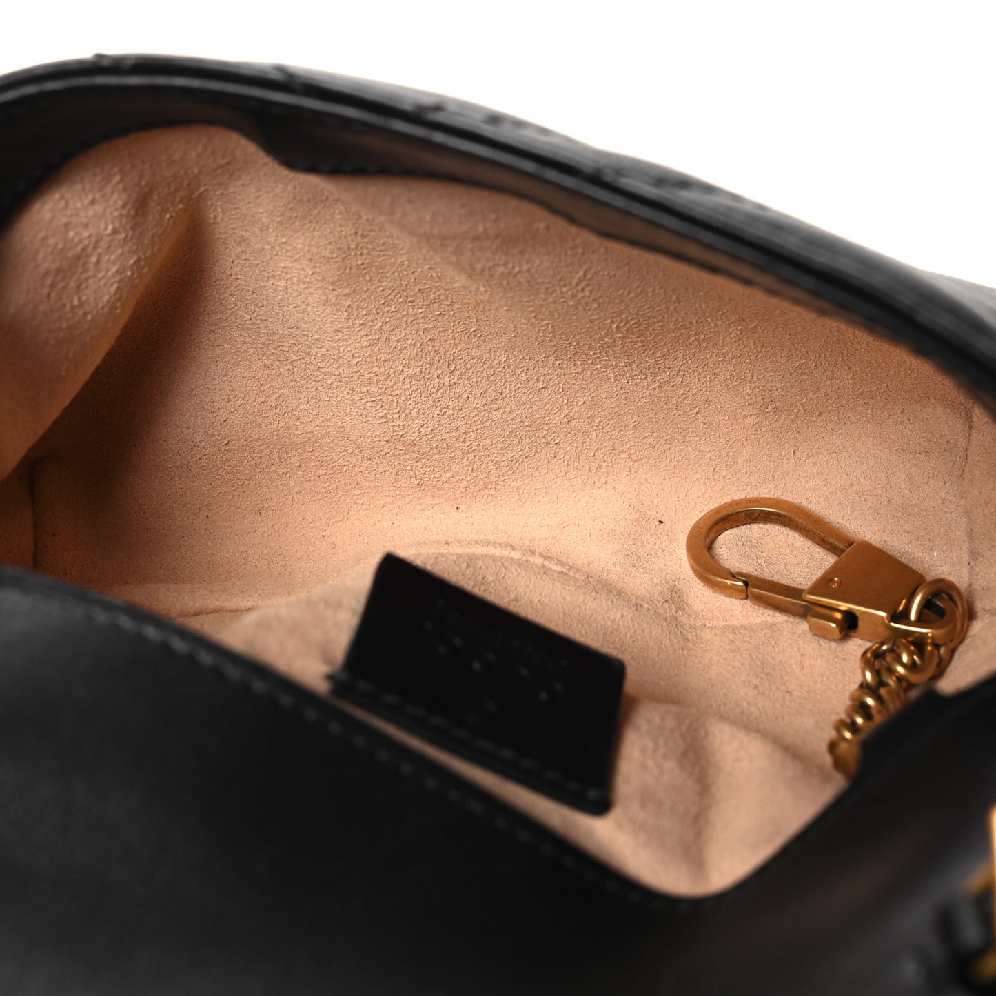 Calfskin Matelasse Super Mini GG Marmont Shoulder Bag Black