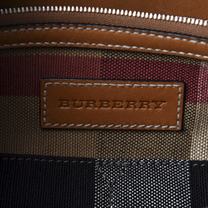 Burberry Canvas Mega Check Medium Ashby Hobo Saddle Brown 8 of 9