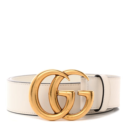 Gucci Calfskin Double G 40mm Belt 80 32 Mystic White 1 of 8