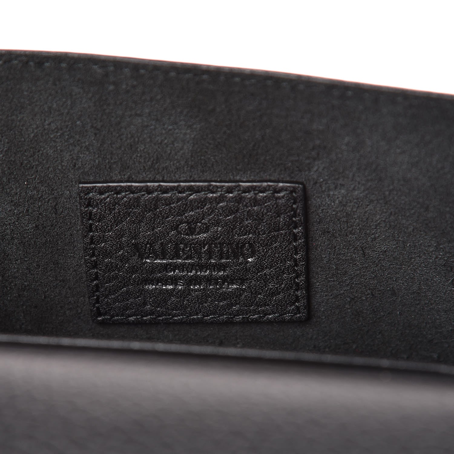 Valentino Garavani Pebbled Calfskin Rockstud Envelope Wallet on Chain Black 8 of 8