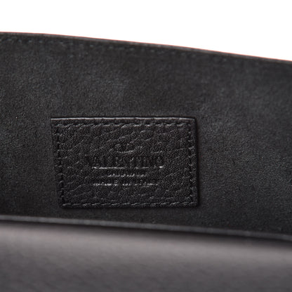 Valentino Garavani Pebbled Calfskin Rockstud Envelope Wallet on Chain Black 8 of 8