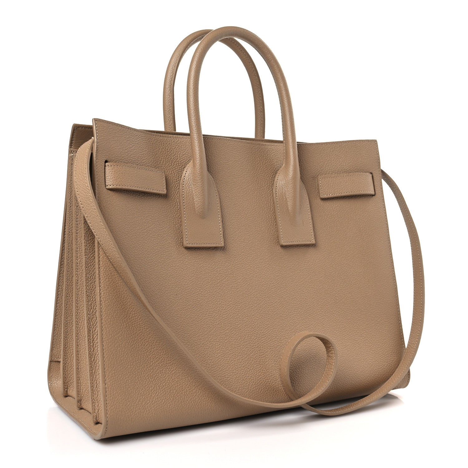 Saint Laurent Grained Calfskin Small Sac De Jour Deep Beige 3 of 9