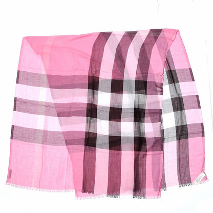 Burberry Modal Cashmere Silk Mega Check Scarf Rose Pink 3 of 5