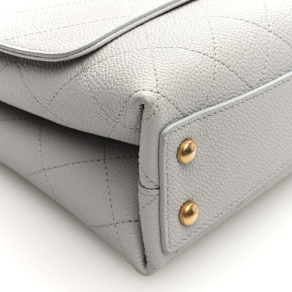 Chanel Grained Calfskin Small Stitched Flap Grey 9 of 10
