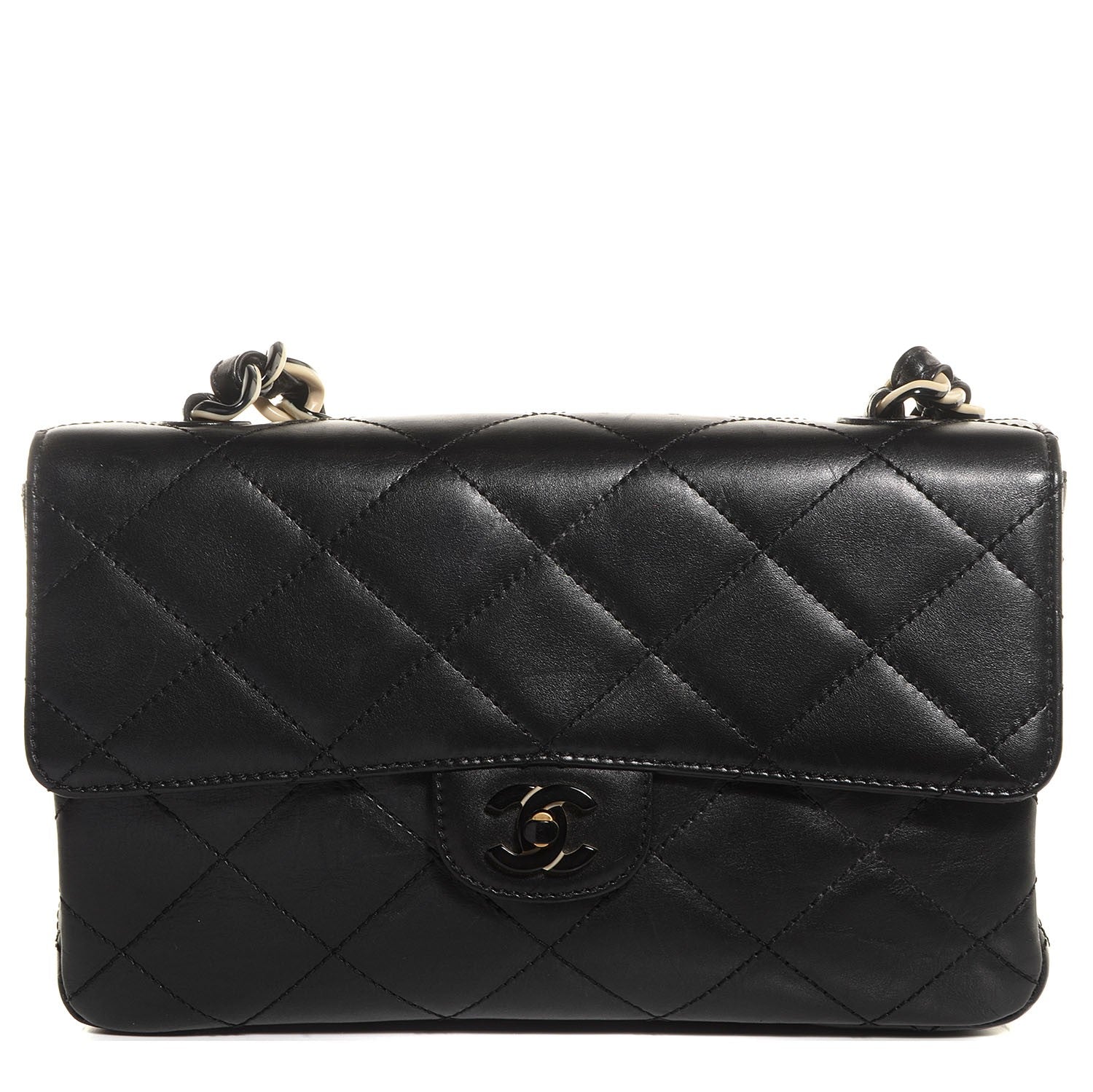 Chanel Lambskin Bekko Resin Medium Single Flap Black 1 of 8