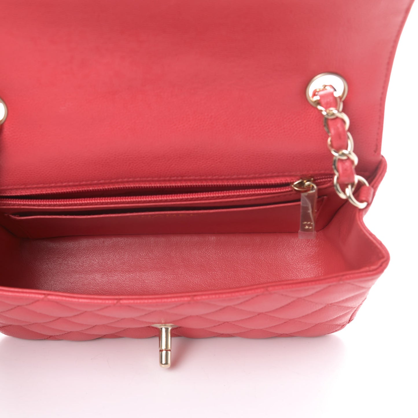 Caviar Quilted Mini Rectangular Flap Dark Pink