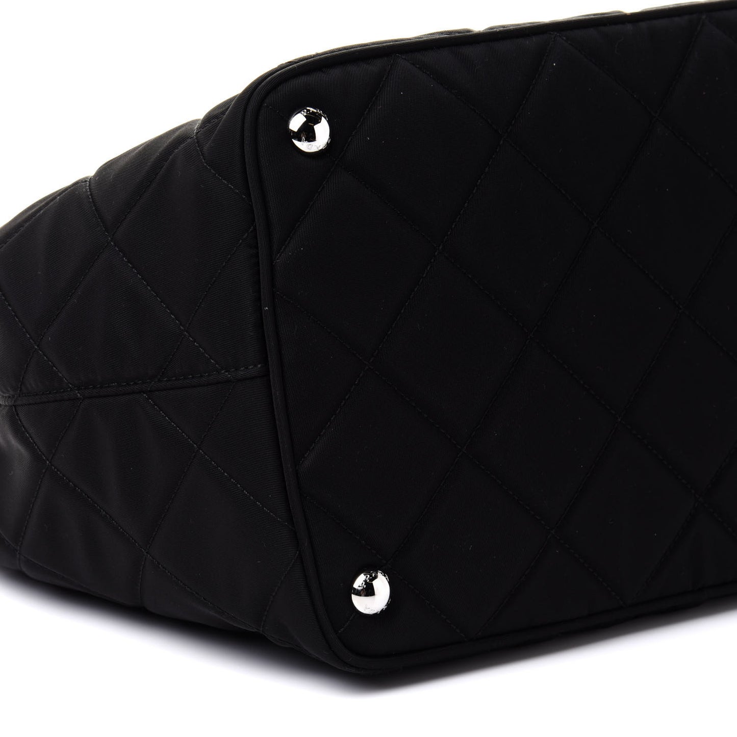 Tessuto Nylon Quilted Shopping Tote Black