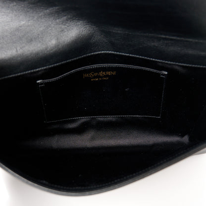 Saint Laurent Goatskin Monogram Large Belle De Jour Clutch Black 5 of 8