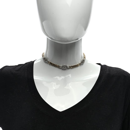 Chanel Crystal CC Chain Links Choker Necklace Gold 2 of 4