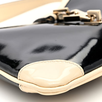 Gucci Patent Micro Jackie O Hobo Black White 9 of 10