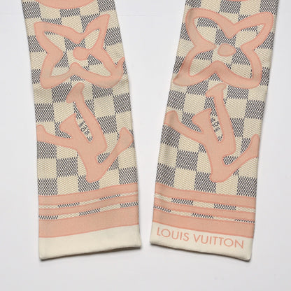 Louis Vuitton Silk Damier Azur Tahitienne Bandeau Rose Ballerine 3 of 5