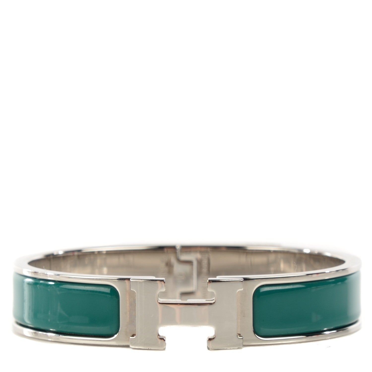 Hermes Enamel Narrow Clic Clac H Bracelet PM Malachite 1 of 4