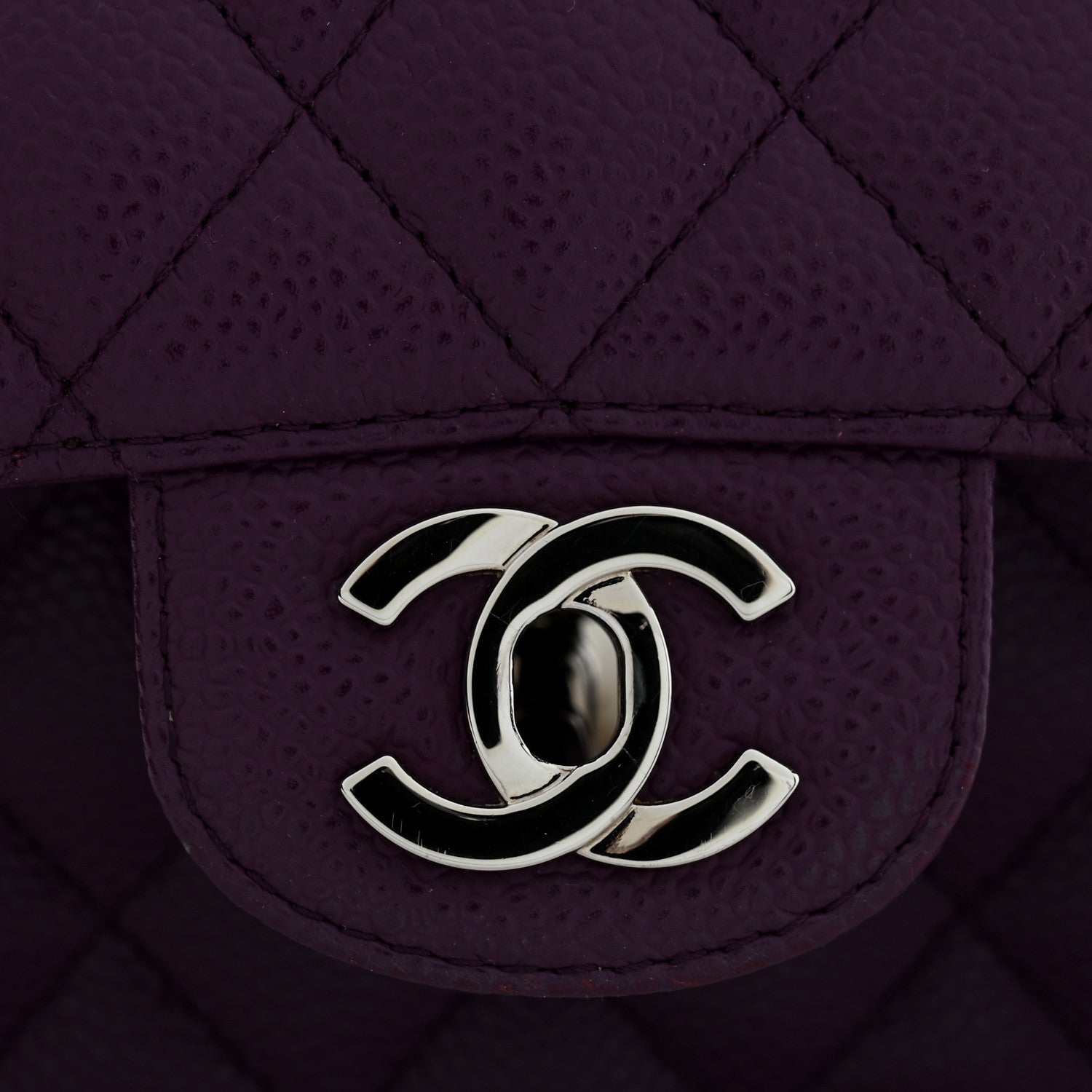 Chanel Caviar Quilted Medium Double Flap Purple 11 of 11