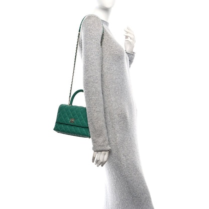 Chanel Caviar Quilted Mini Coco Handle Flap Green 2 of 10