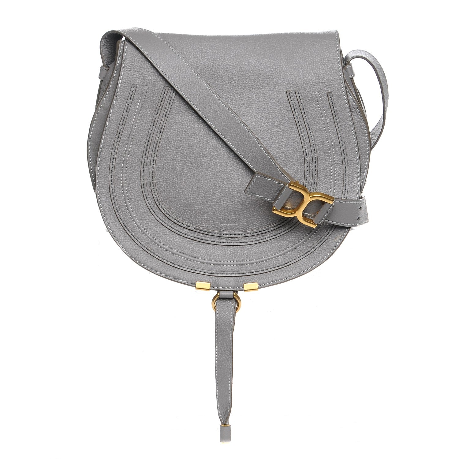 Chloe Calfskin Medium Marcie Round Crossbody Bag Cashmere Grey 1 of 9