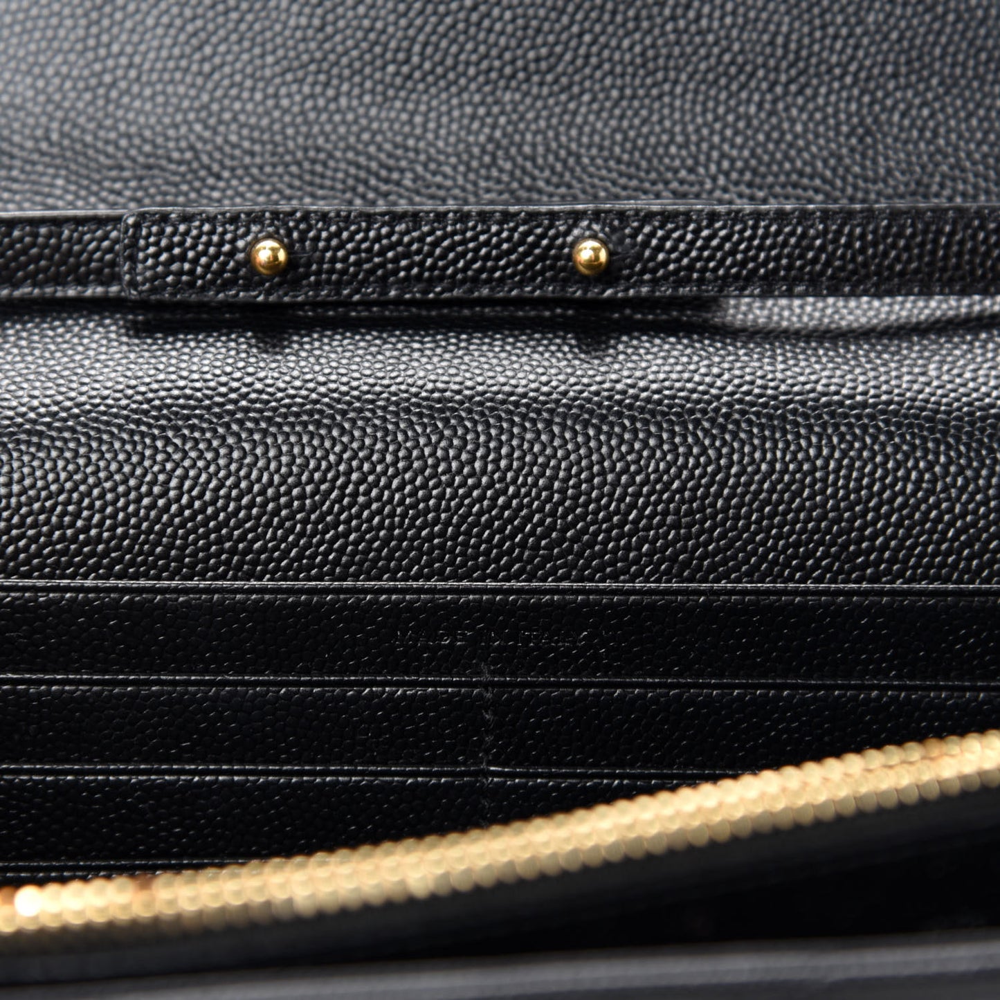 Grain De Poudre Matelasse Chevron Monogram Chain Wallet Black