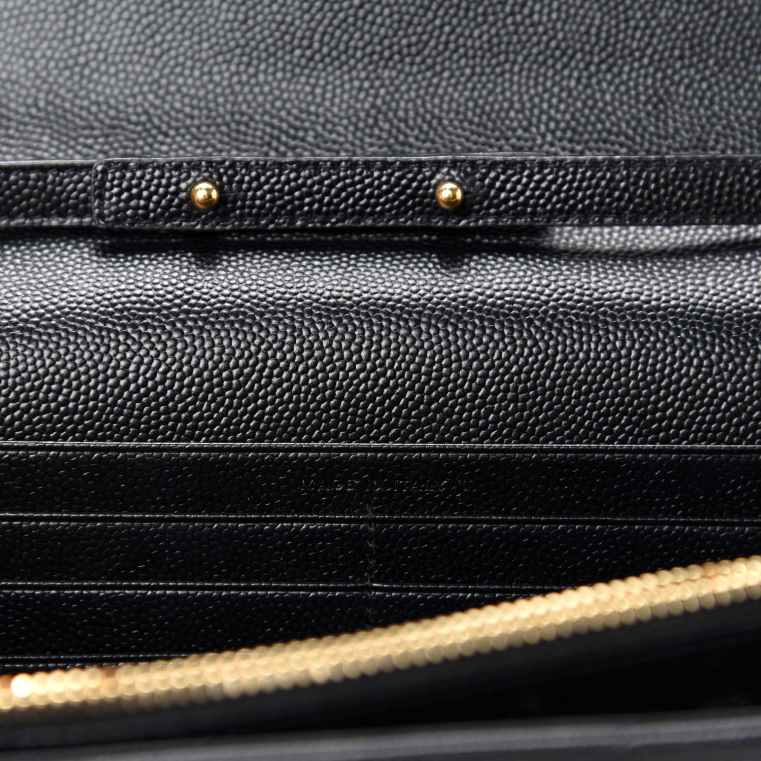 Saint Laurent Grain De Poudre Matelasse Chevron Monogram Chain Wallet Black 9 of 11